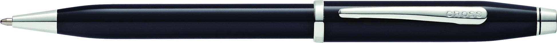 CROSS CENTURY II BLACK LACQUER BALLPOINT PEN WITH RHODIUM-PLATED APPOINTMENTS AT0082WG-102