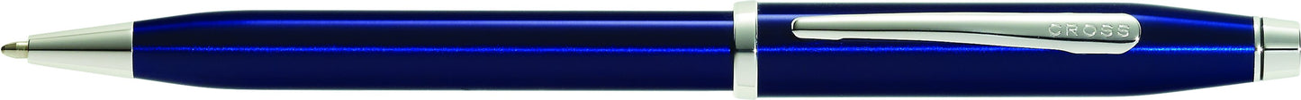 CROSS TRANSLUCENT BLUE LACQUER BALLPOINT PEN WITH RHODIUM-PLATED APPOINTMENTS AT0082WG-103