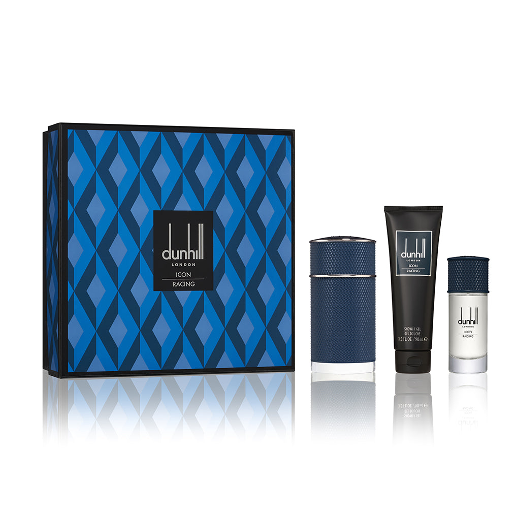 دانهيل أيكون ريسينغ بلو للرجال
 مجموعة هدايا العطلات 2020: عطر 100 مل + جل استحمام 90 مل + بخاخ سفر 30 مل