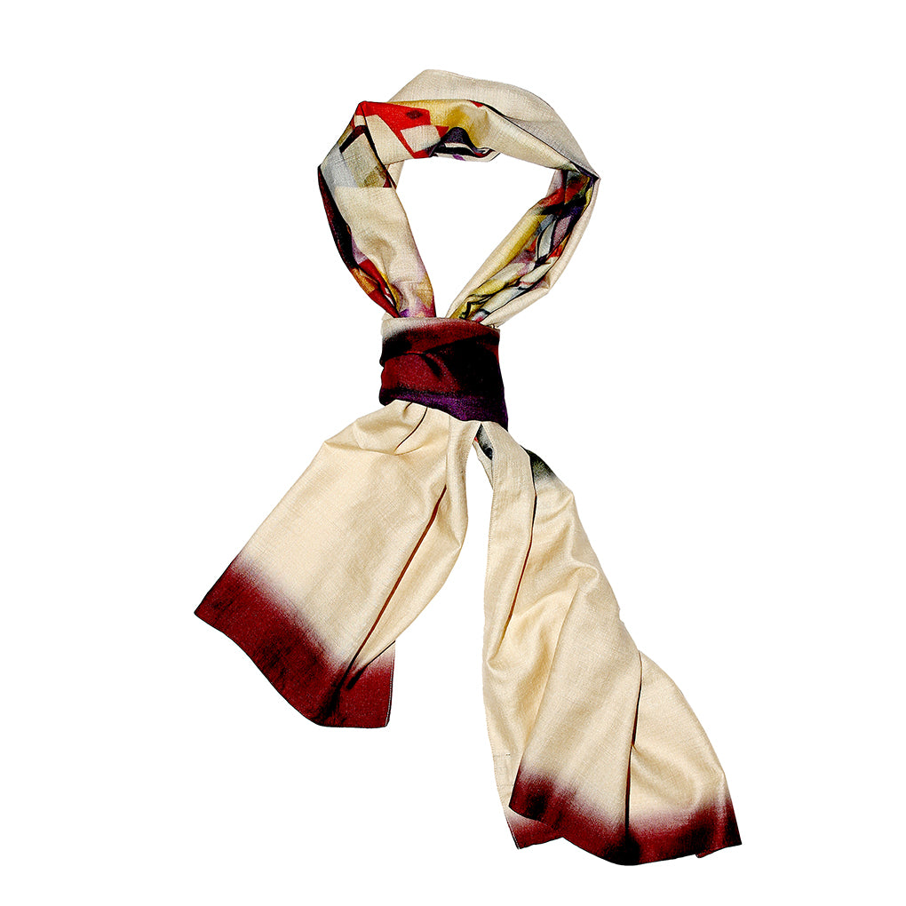KHADI MONGA SILK LILIES SCARF