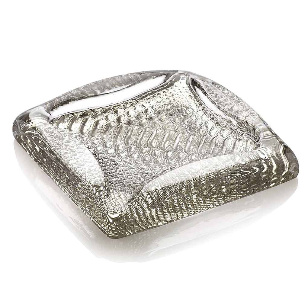 DIVINA ASHTRAY/MULTIPURPOSE 18X18CM BEIGE/CHROME DECORATION