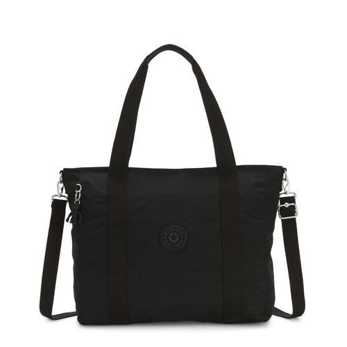 KIPLING حقيبة يد أسيني سوداء كبيرة (حقيبة يد مع حزام كتف قابل للفصل) I5444-P39