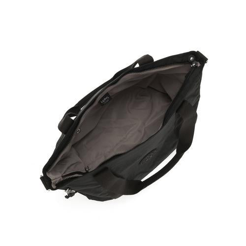 KIPLING حقيبة يد أسيني سوداء كبيرة (حقيبة يد مع حزام كتف قابل للفصل) I5444-P39