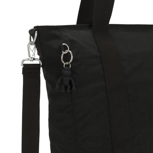 KIPLING حقيبة يد أسيني سوداء كبيرة (حقيبة يد مع حزام كتف قابل للفصل) I5444-P39