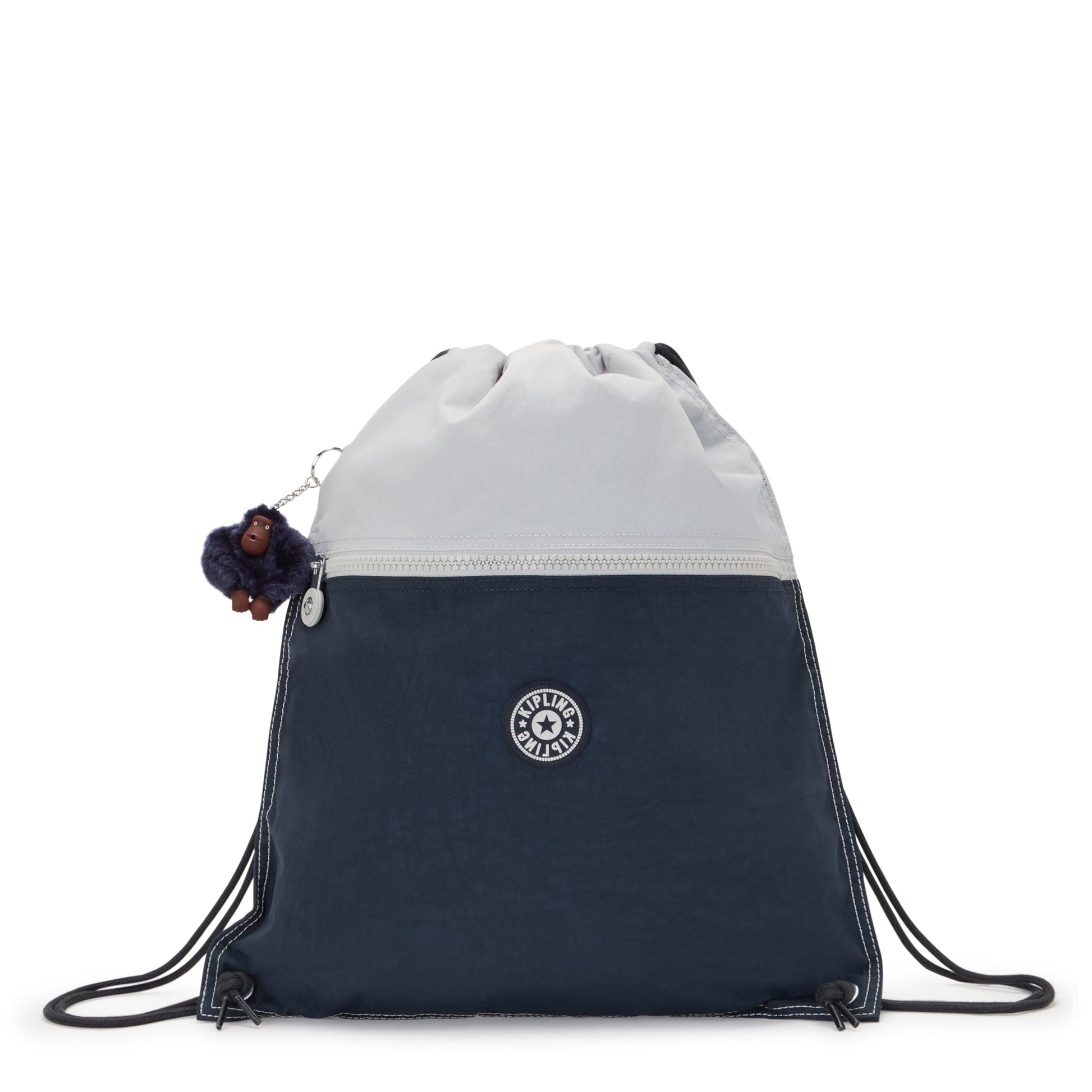 KIPLING-Supertaboo-Medium Drawstring Bag-True Blue Grey-09487-U84