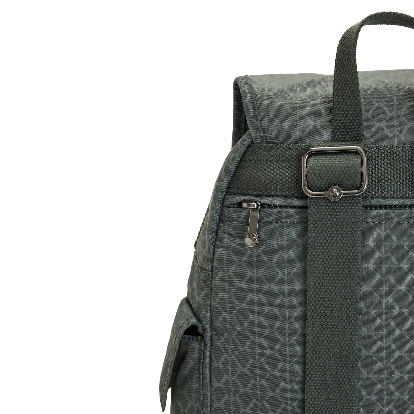 حقيبة ظهر كيبلينج سيتي باك صغيرة الحجم بعلامة خضراء منقوشة رقم 15641-F6C