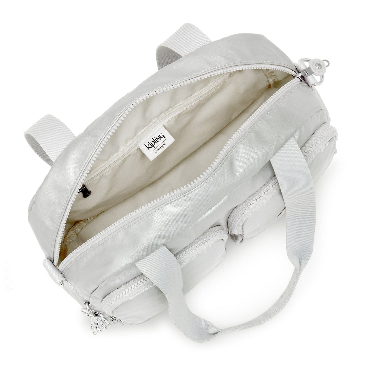 KIPLING-Cool Defea-حقيبة كتف متوسطة الحجم (مع حزام كتف قابل للإزالة)-معدني لامع-I6017-QD7