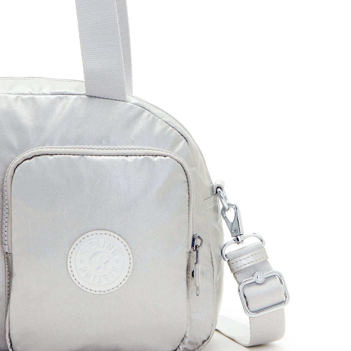 KIPLING-Cool Defea-حقيبة كتف متوسطة الحجم (مع حزام كتف قابل للإزالة)-معدني لامع-I6017-QD7