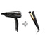 مجموعة مكواة فرد الشعر BABYLISS مقاس 35 مم، شاشة LCD ذهبية، 3 درجات حرارة، مجفف شعر خبير بقوة 2200 واط - ST430SDE+D342SDE