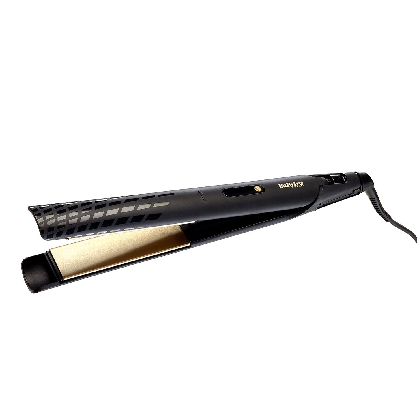 مجموعة مكواة فرد الشعر BABYLISS مقاس 35 مم، شاشة LCD ذهبية، 3 درجات حرارة، مجفف شعر خبير بقوة 2200 واط - ST430SDE+D342SDE
