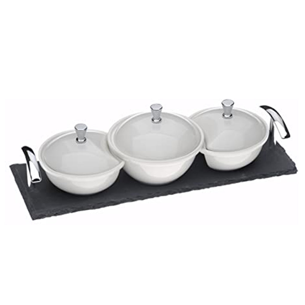 ARTHUR PRICE AP KITCHEN SET/3 COVERED DISHES SLATE