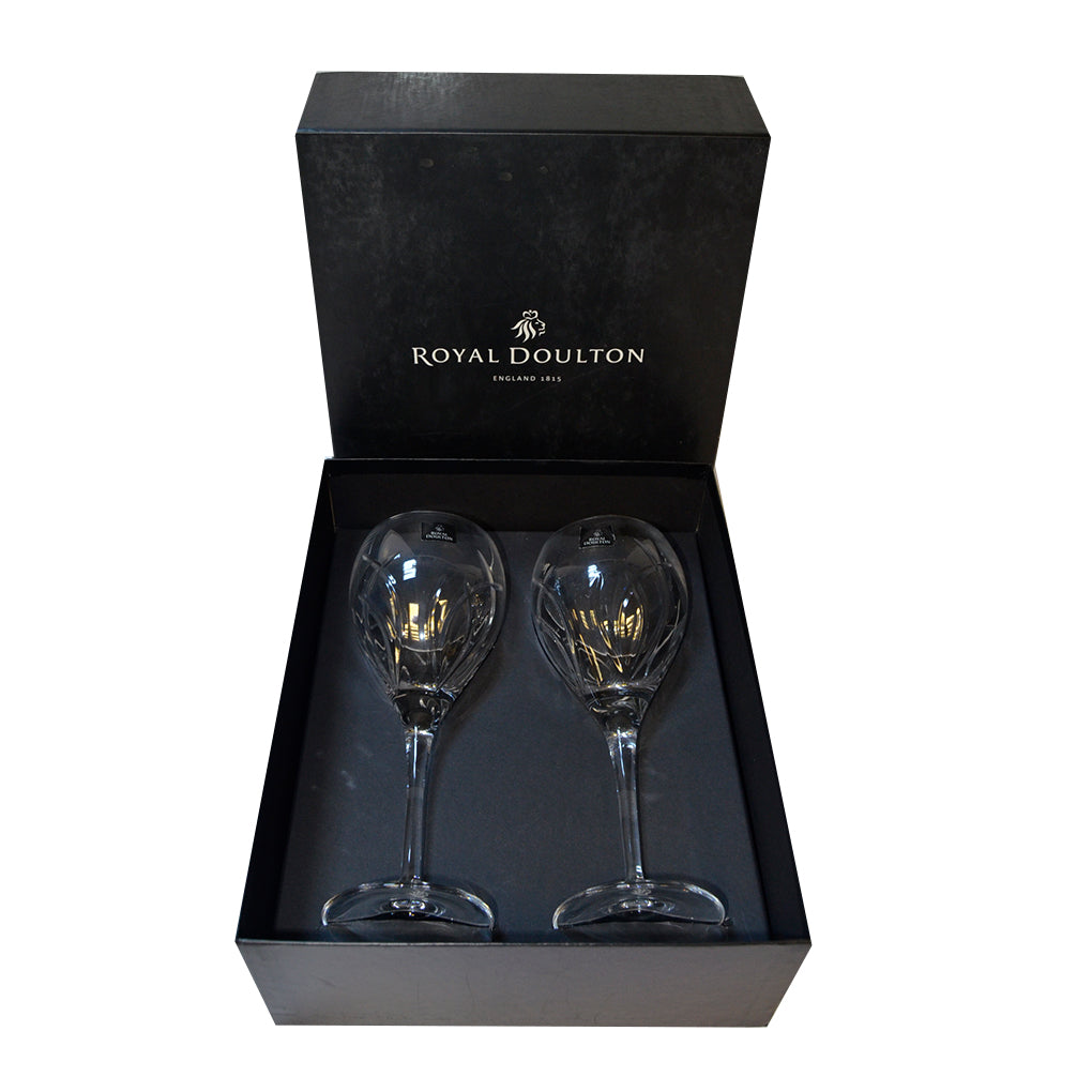 ROYAL DOULTON BOXED 2 GOBLET