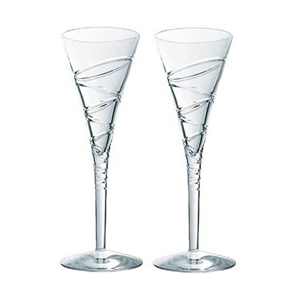WEDGWOOD AURA TOASTING FLUTE PAIR