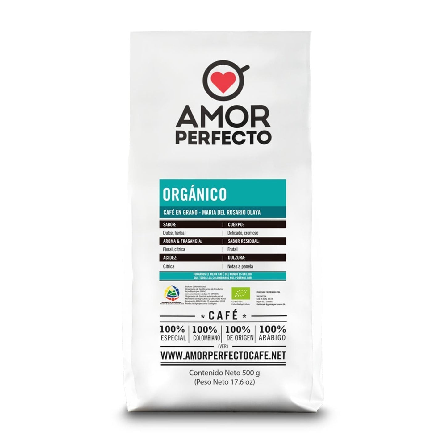 Amor Perfecto Organic Coffee Beans Bag - 500 g - 16852 - Jashanmal Home