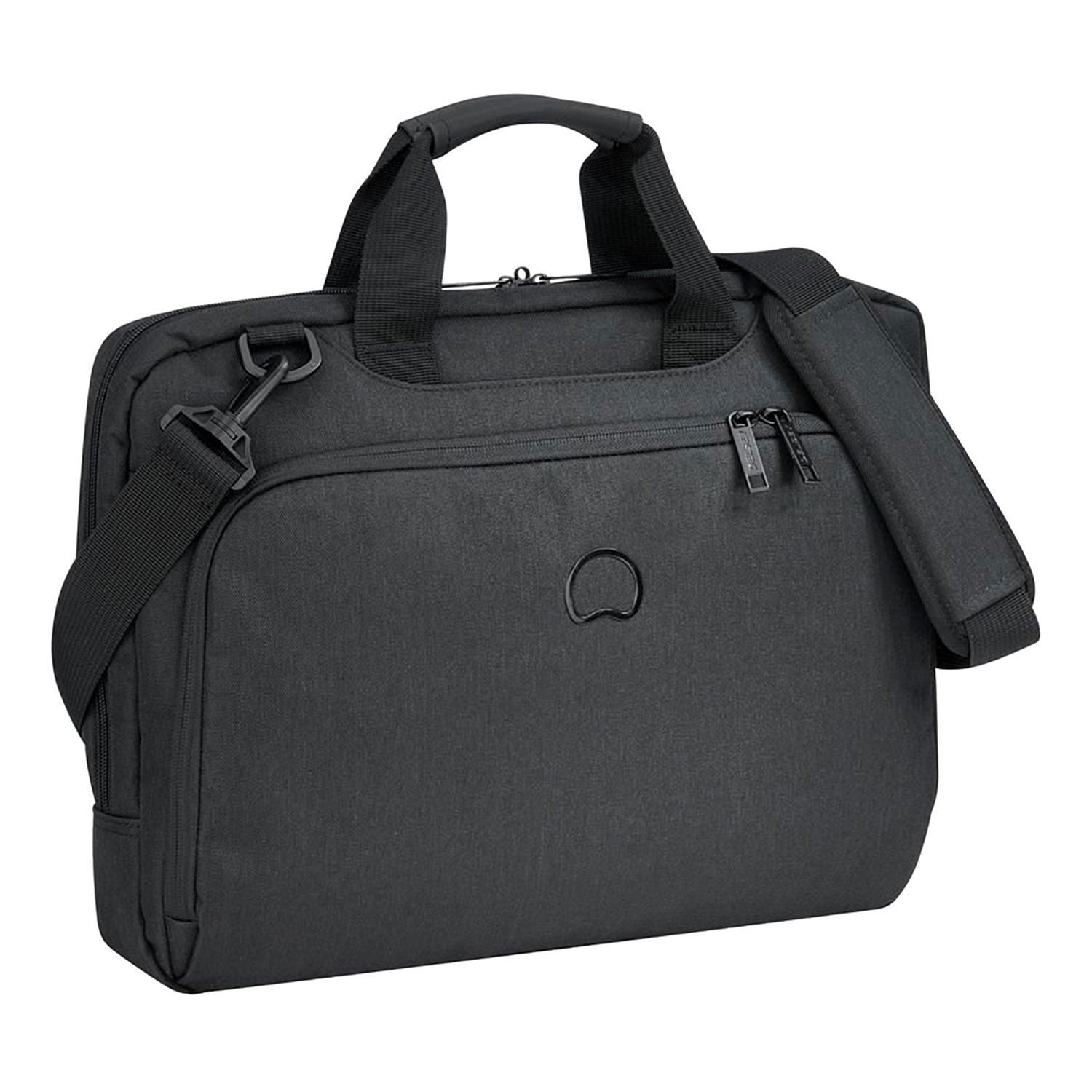 Delsey Esplanade 1 Compartment PC Protection Satchel - Deep Black - 00394216050 BLK - Jashanmal Home