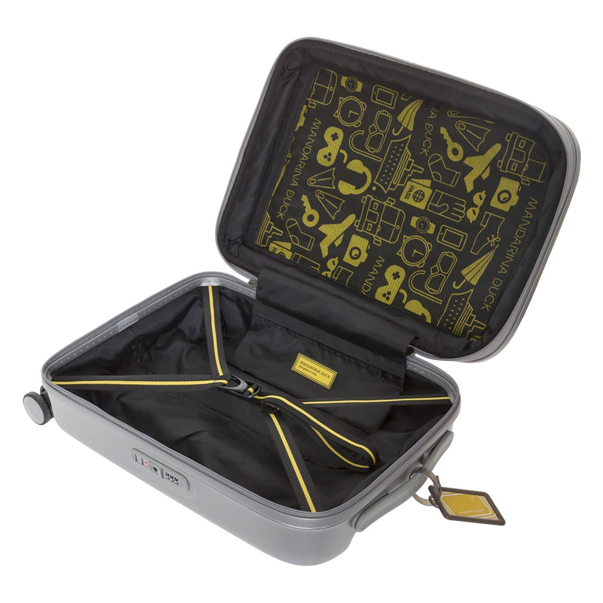 Mandarina Duck Logoduck Expandable Cabin Trolley Bag - Silver - P10SZV34466 - Jashanmal Home