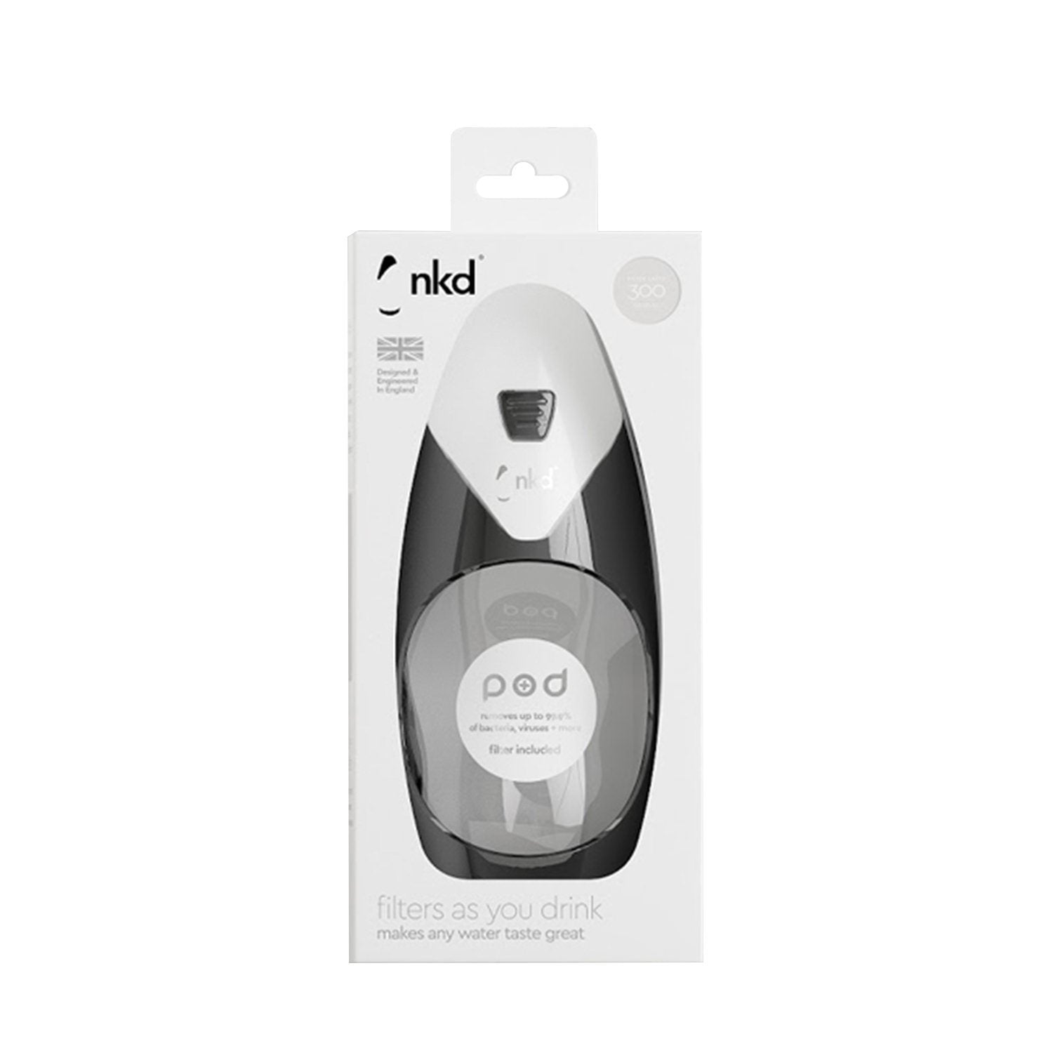 NKD Pod 585 ml Water Filter Bottle - White - PF5X1-301660 - Jashanmal Home