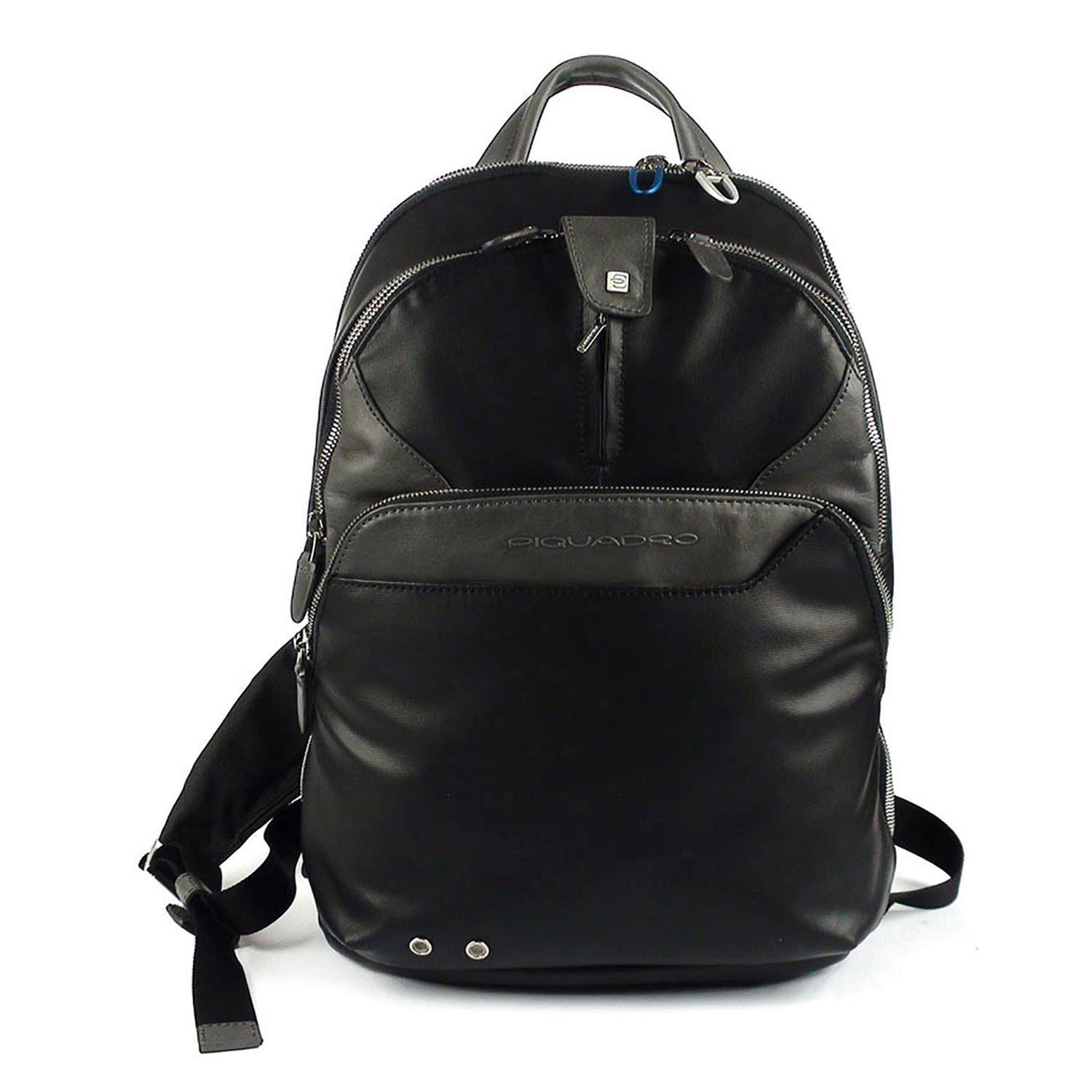 Piquadro Expandable Laptop Backpack- Black - CA2944OS/N