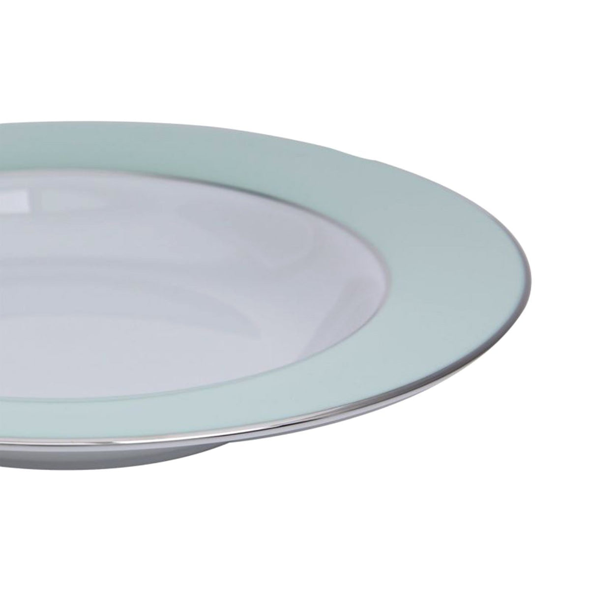 Dankotuwa Meldy Green Rim Soup Plate - White and Green - MELDYG-1110 - Jashanmal Home